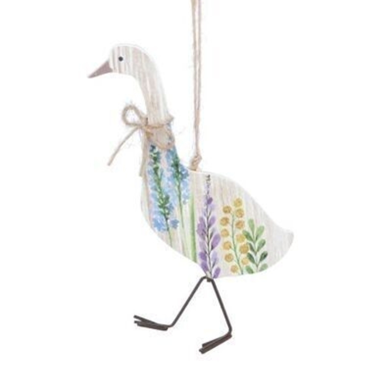 Spring Meadow Wooden Goose Decoration By Gisela Graham